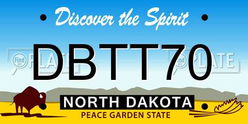 DBTT70 North Dakota License Plate