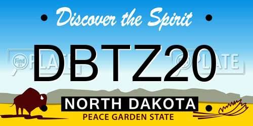 DBTZ20 North Dakota License Plate