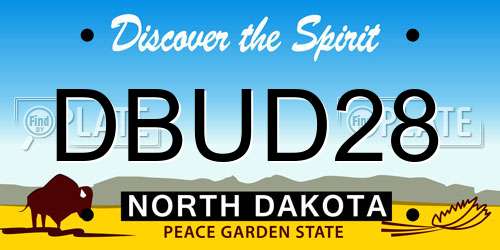 DBUD28 North Dakota License Plate