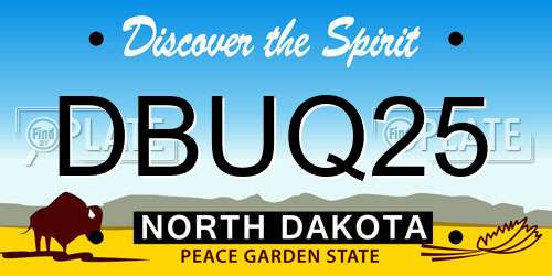 DBUQ25 North Dakota License Plate