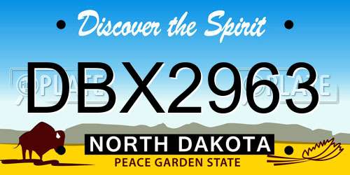 DBX2963 North Dakota License Plate