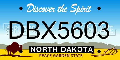 DBX5603 North Dakota License Plate