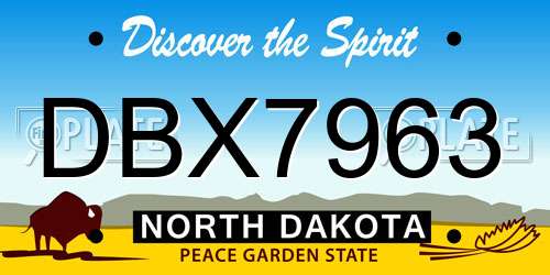 DBX7963 North Dakota License Plate