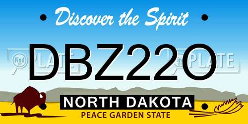 DBZ22O North Dakota License Plate