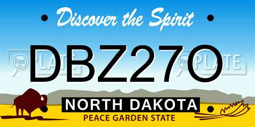 DBZ27O North Dakota License Plate