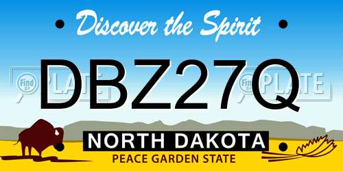 DBZ27Q North Dakota License Plate