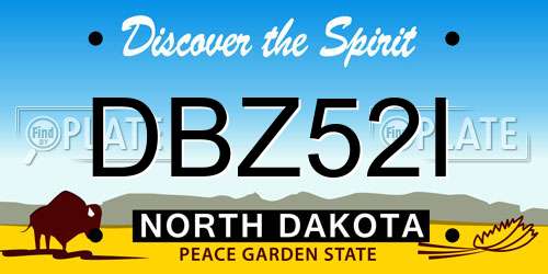 DBZ52I North Dakota License Plate