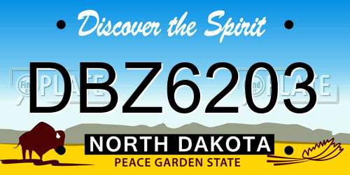 DBZ6203 North Dakota License Plate