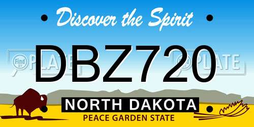 DBZ720 North Dakota License Plate
