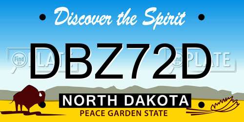 DBZ72D North Dakota License Plate