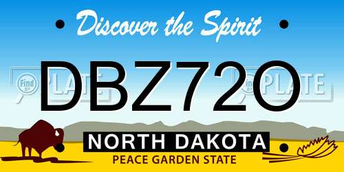 DBZ72O North Dakota License Plate