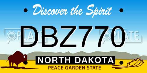 DBZ770 North Dakota License Plate