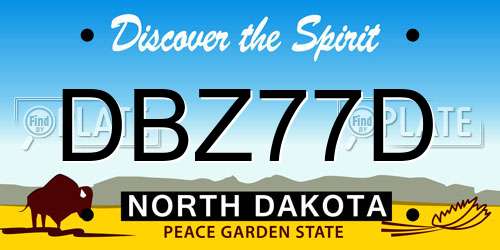 DBZ77D North Dakota License Plate