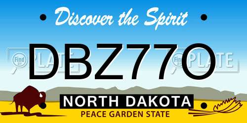 DBZ77O North Dakota License Plate