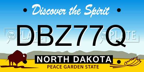 DBZ77Q North Dakota License Plate