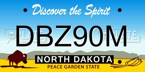 DBZ90M North Dakota License Plate