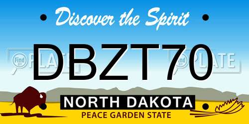 DBZT70 North Dakota License Plate