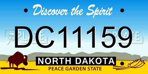 DC11159 North Dakota License Plate