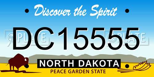 DC15555 North Dakota License Plate