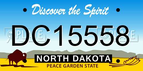 DC15558 North Dakota License Plate