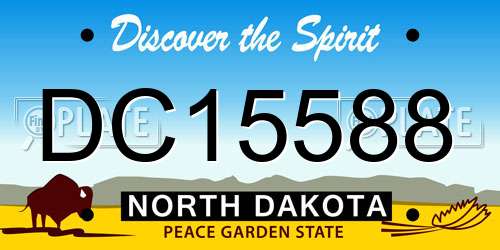 DC15588 North Dakota License Plate