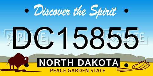 DC15855 North Dakota License Plate