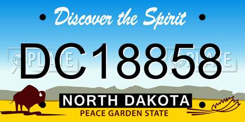 DC18858 North Dakota License Plate