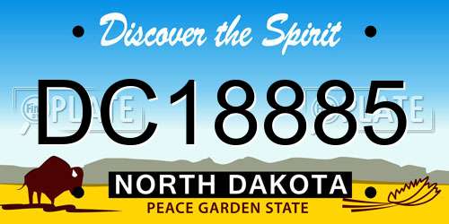 DC18885 North Dakota License Plate