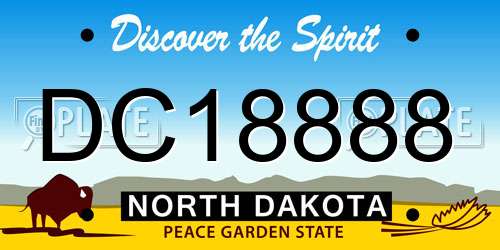 DC18888 North Dakota License Plate