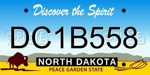 DC1B558 North Dakota License Plate