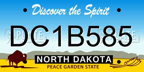 DC1B585 North Dakota License Plate