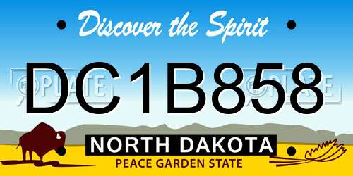 DC1B858 North Dakota License Plate