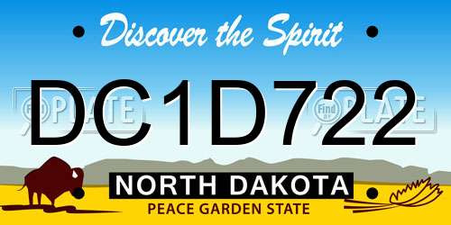 DC1D722 North Dakota License Plate