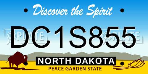 DC1S855 North Dakota License Plate