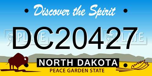 DC20427 North Dakota License Plate