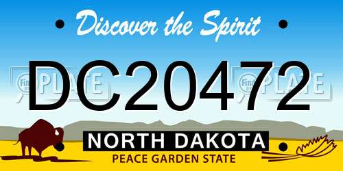 DC20472 North Dakota License Plate