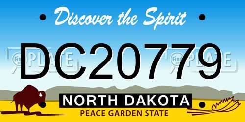 DC20779 North Dakota License Plate