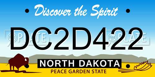 DC2D422 North Dakota License Plate