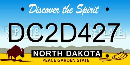 DC2D427 North Dakota License Plate
