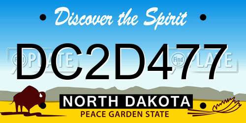 DC2D477 North Dakota License Plate
