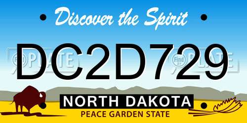 DC2D729 North Dakota License Plate