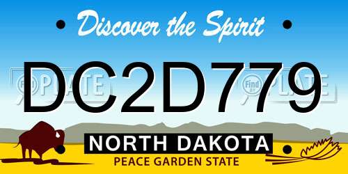 DC2D779 North Dakota License Plate