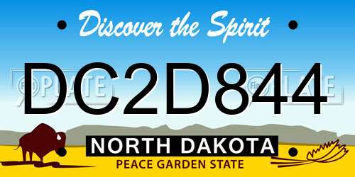 DC2D844 North Dakota License Plate