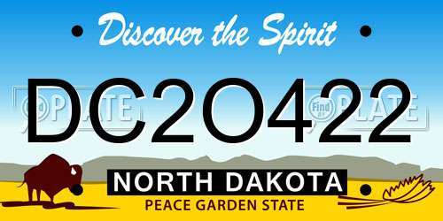 DC2O422 North Dakota License Plate