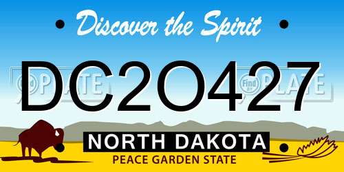 DC2O427 North Dakota License Plate