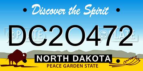 DC2O472 North Dakota License Plate
