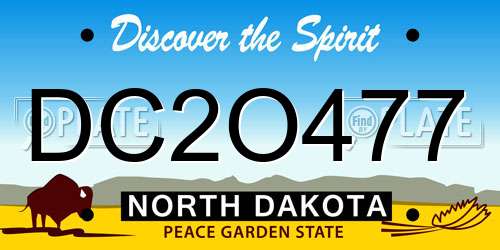 DC2O477 North Dakota License Plate