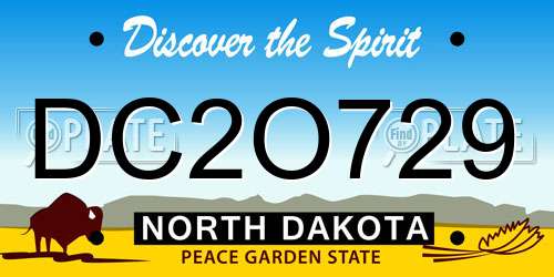 DC2O729 North Dakota License Plate