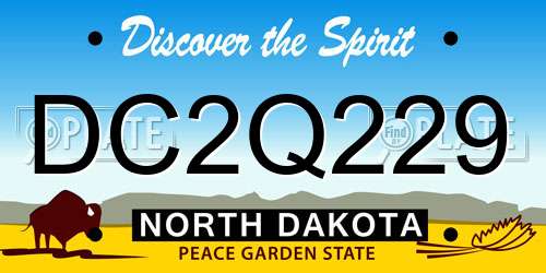 DC2Q229 North Dakota License Plate