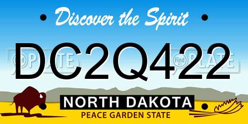 DC2Q422 North Dakota License Plate